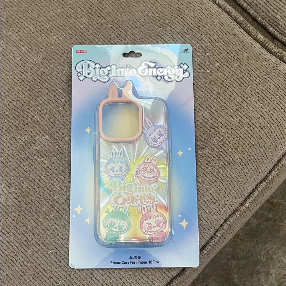 Big into energy labubu phone case for iPhone 16 pro